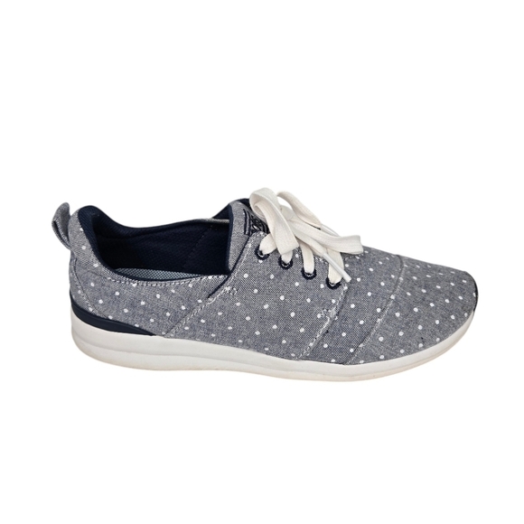 Skechers Bobs Memory Foam Woman's Size 8W Polka Dot Casual Sneakers Shoes Blue - Picture 1 of 12